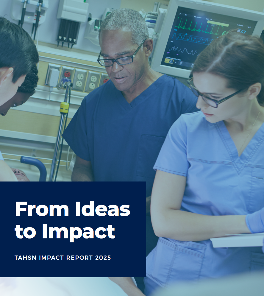 TAHSN Impact Report 2025 cover depicting clinicians examining a simulation mannequin